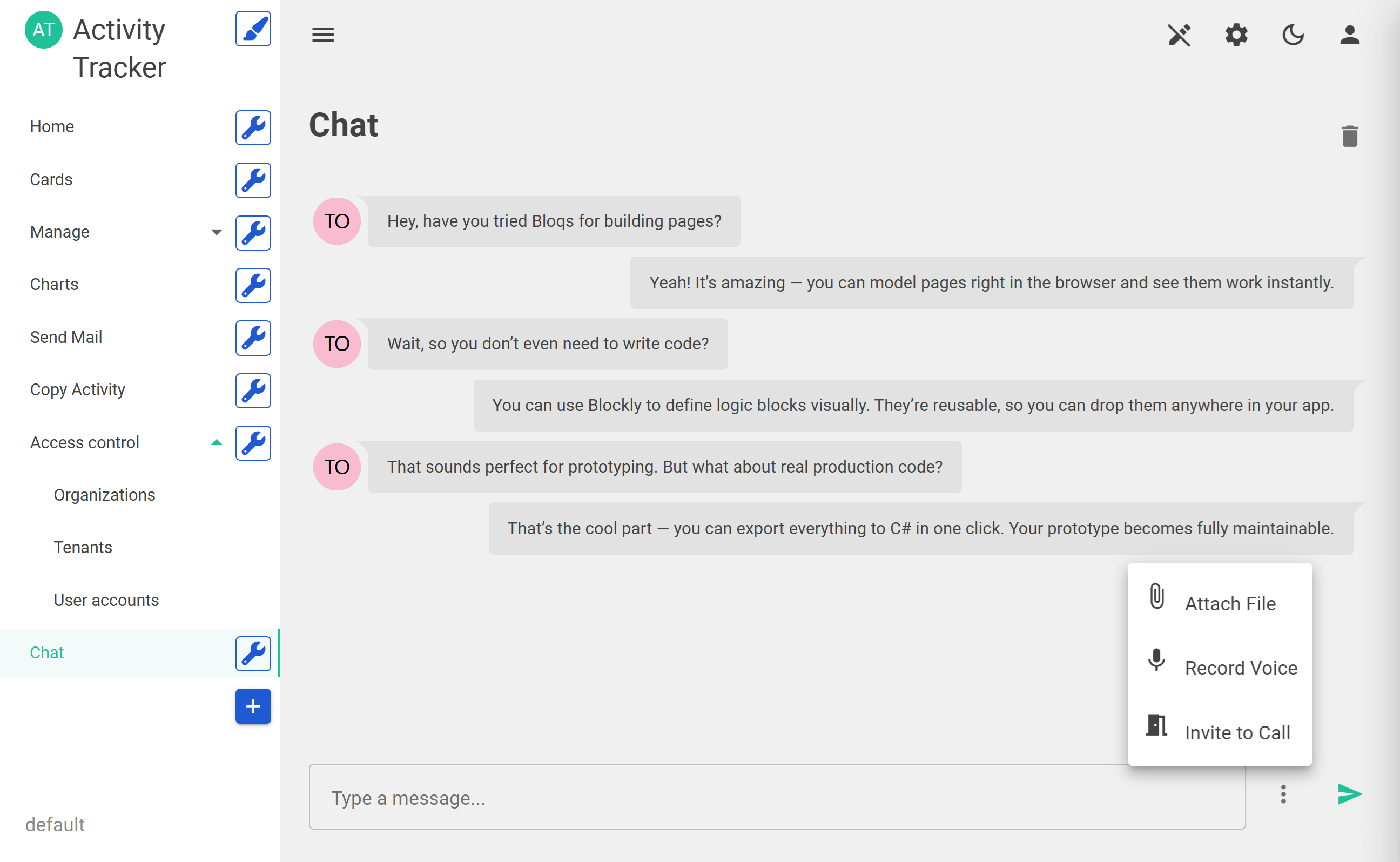 Realtime Communication in Bloqs